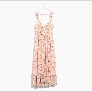 MADEWELL Pink Polka Inkspot Dot Ruffle Strap Dress
